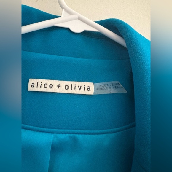 Alice + Olivia Women's Blue Shan Solid Oversized Blazer Jacket Coat Size 0 - Picture 4 of 6